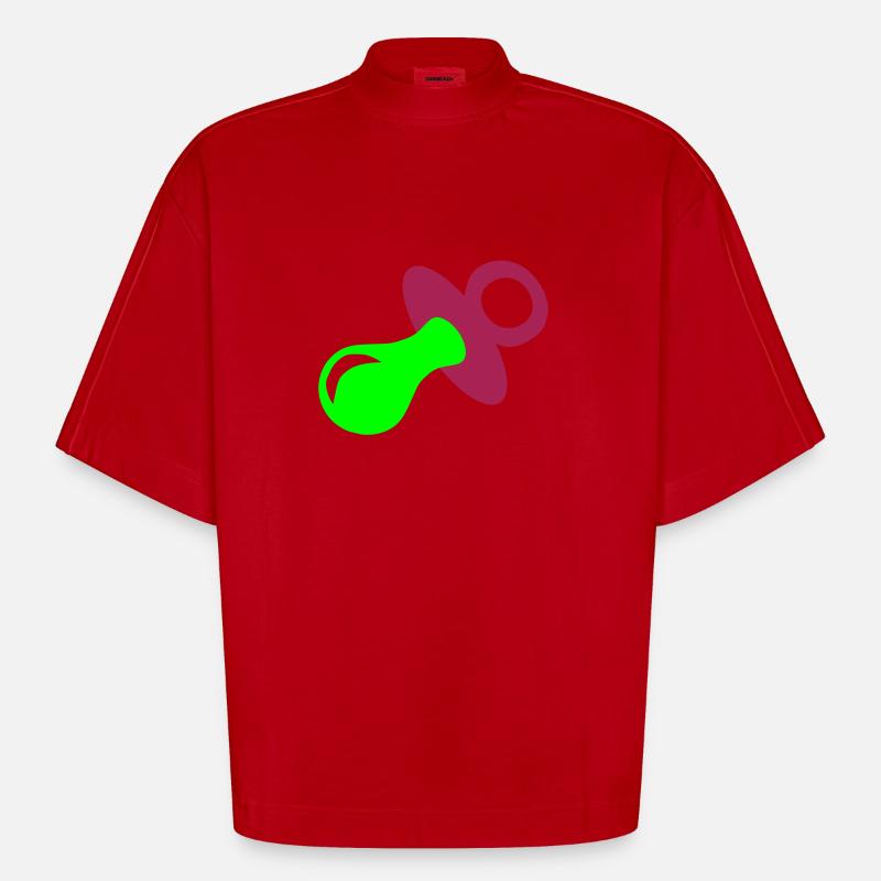 Bébé - Sucette - T-shirt bio épais oversize Boxy fabriqué en UE - rouge