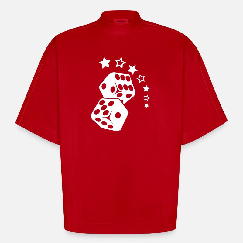 Cube vers les étoiles - T-shirt bio épais oversize Boxy fabriqué en UE - rouge