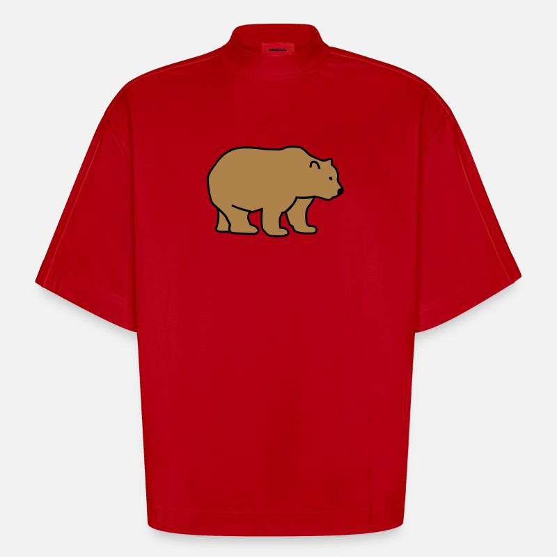 Ours - T-shirt bio épais oversize Boxy fabriqué en UE - rouge