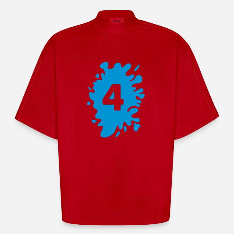 Klecks 4 - Heavyweight Oversized Organic Boxy T-Shirt Made in EU - Rot