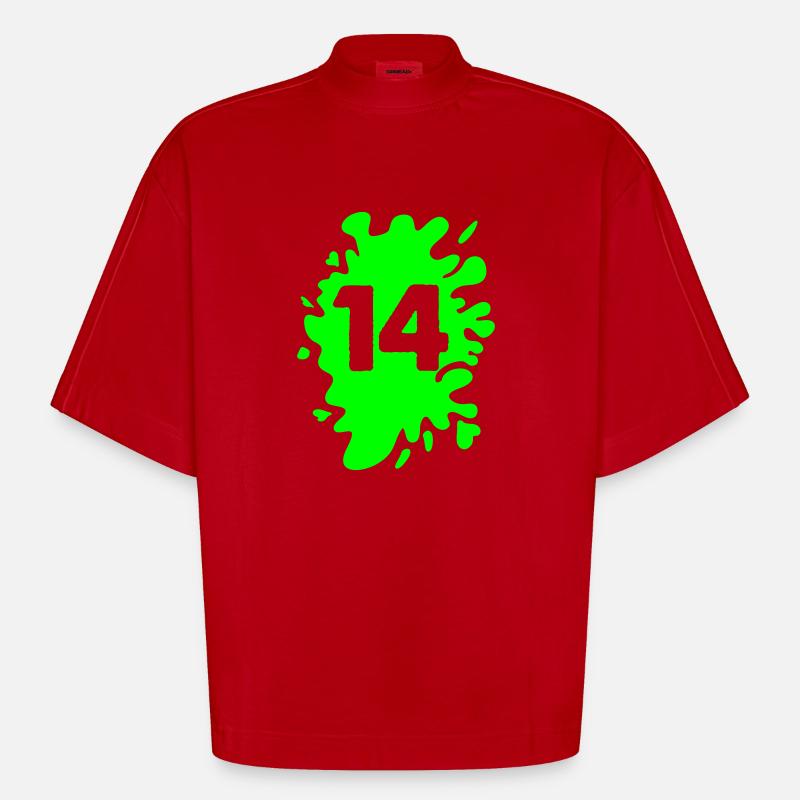 Klecks 14 - Heavyweight Oversized Organic Boxy T-Shirt Made in EU - Rot