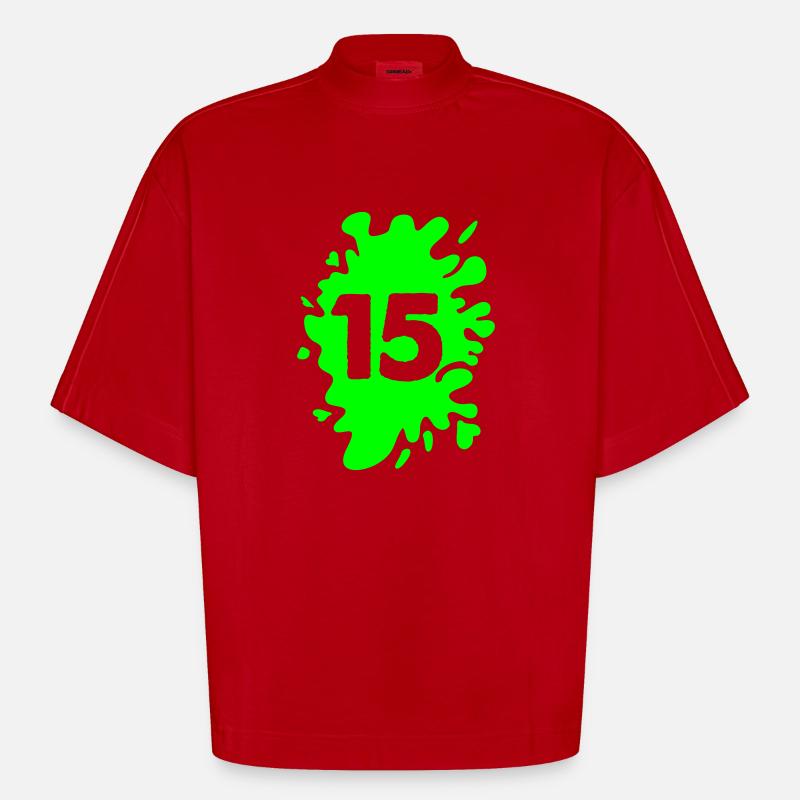 klecks 15 - Heavyweight Oversized Organic Boxy T-Shirt Made in EU - Rot