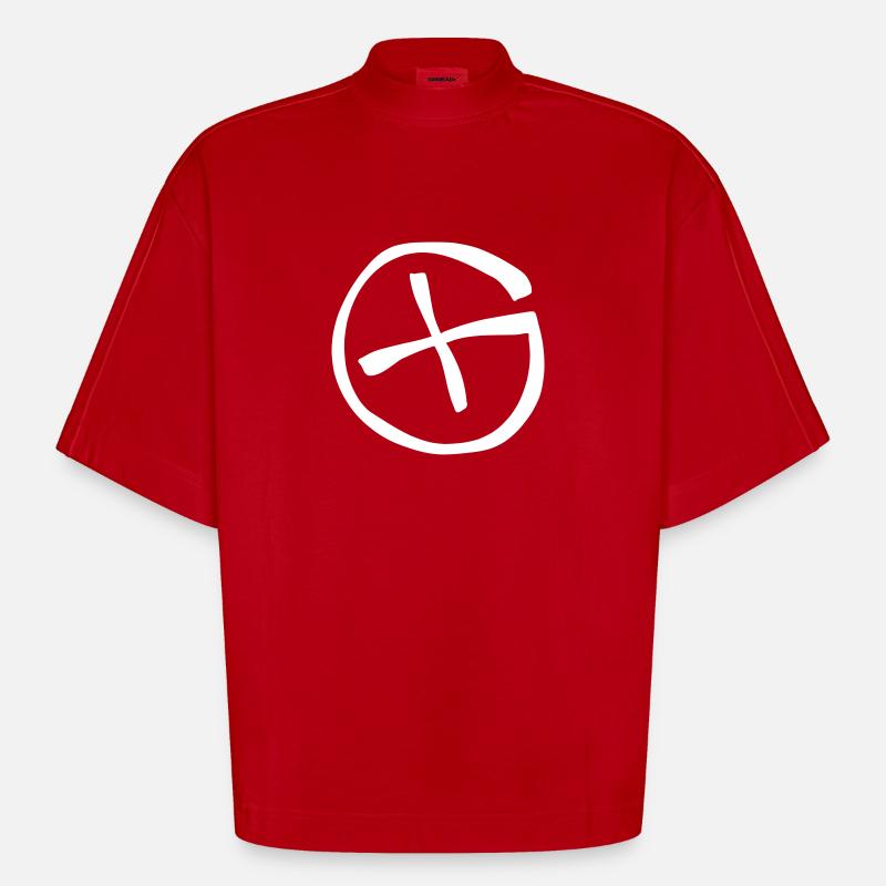 geocaching mittel - Heavyweight Oversized Organic Boxy T-Shirt Made in EU - Rot