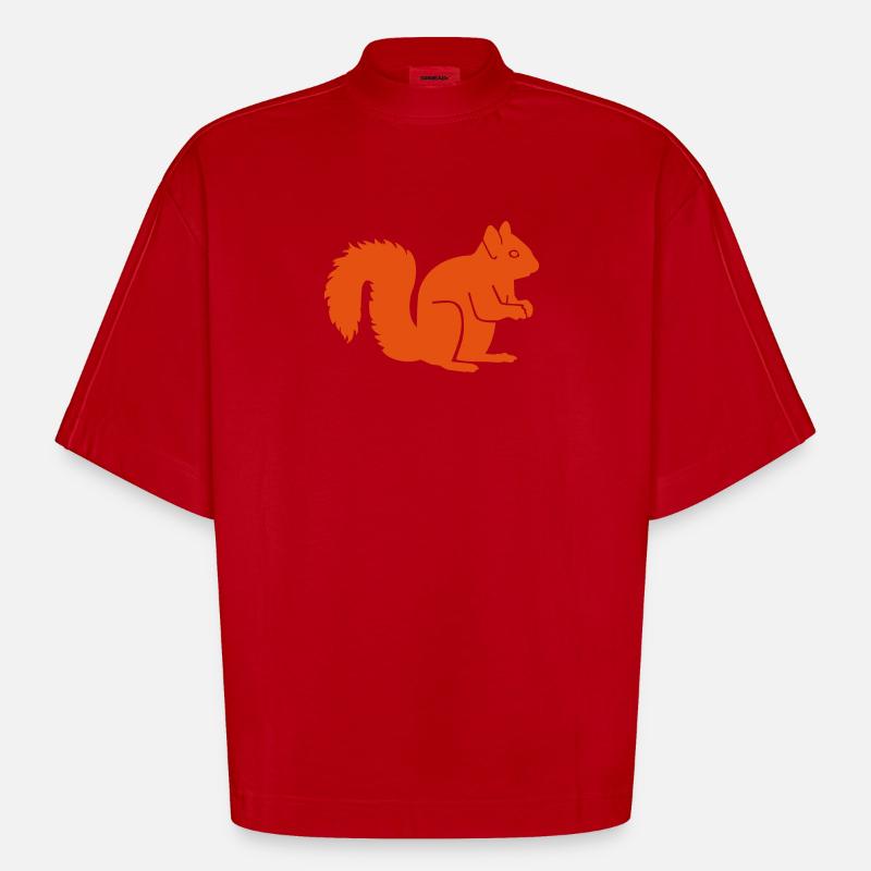 Eichhörnchen - Heavyweight Oversized Organic Boxy T-Shirt Made in EU - Rot