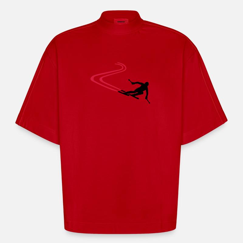 Ski - Heavyweight Oversized Organic Boxy T-Shirt Made in EU - Rot