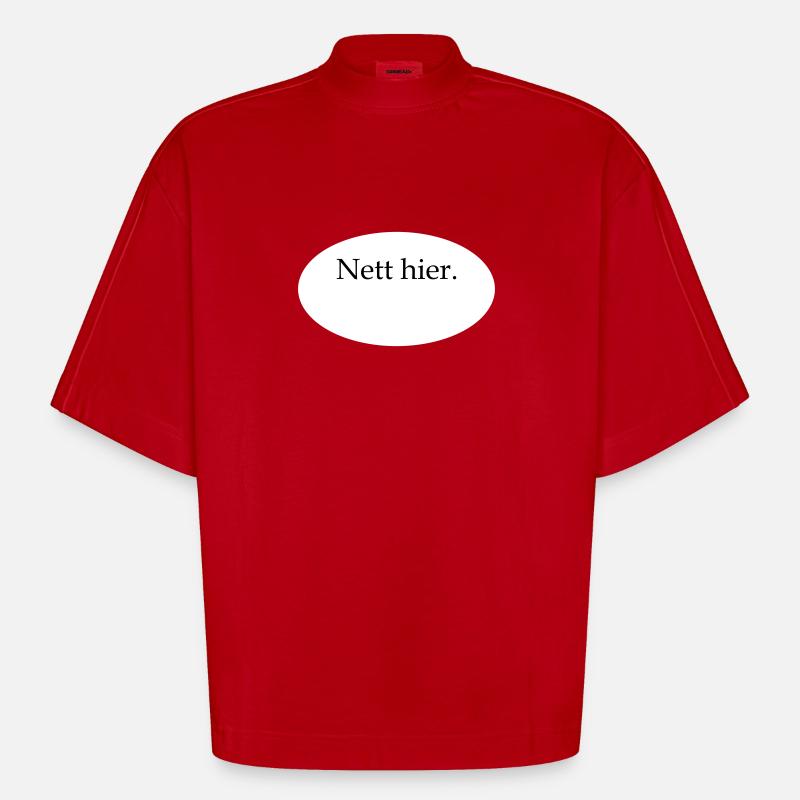 Nice Here Blank Template - Heavyweight Oversized Organic Boxy T-Shirt Made in EU - red