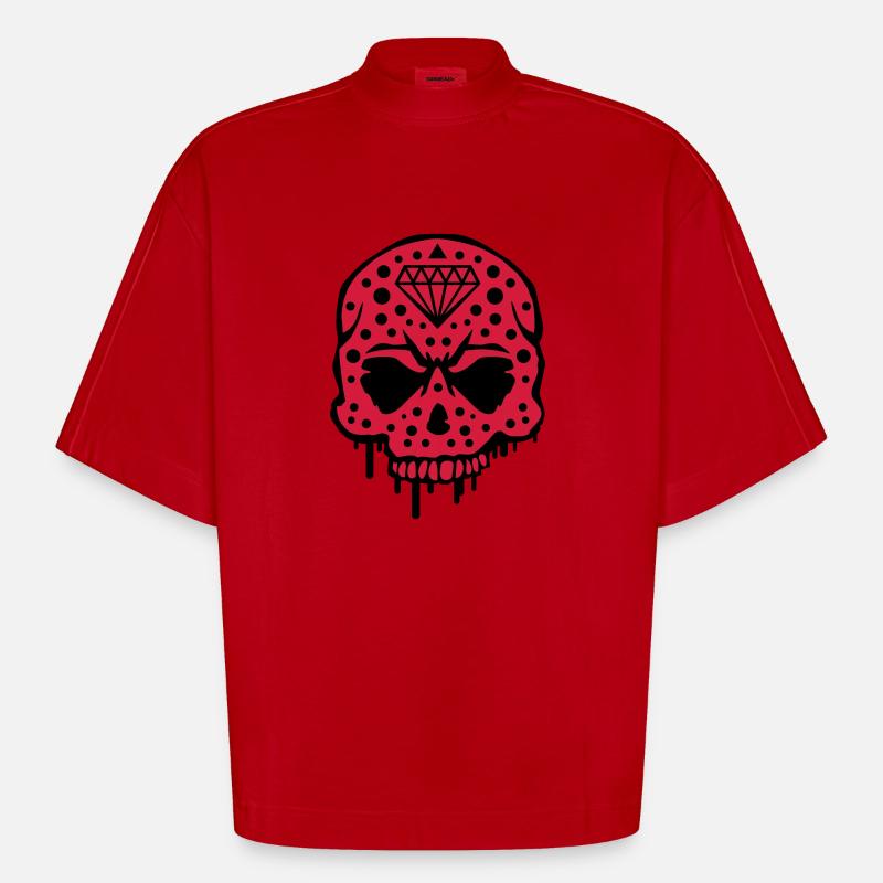 skull_diamond_graffiti_ce2 - Heavyweight Oversized Organic Boxy T-Shirt Made in EU - Rot