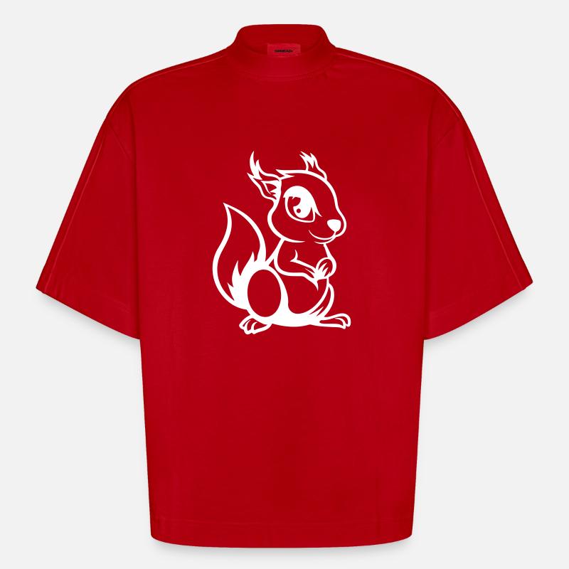 eichhörnchen comic - Heavyweight Oversized Organic Boxy T-Shirt Made in EU - Rot
