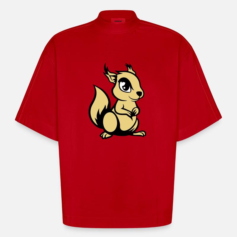 eichhörnchen comic tier - Heavyweight Oversized Organic Boxy T-Shirt Made in EU - Rot