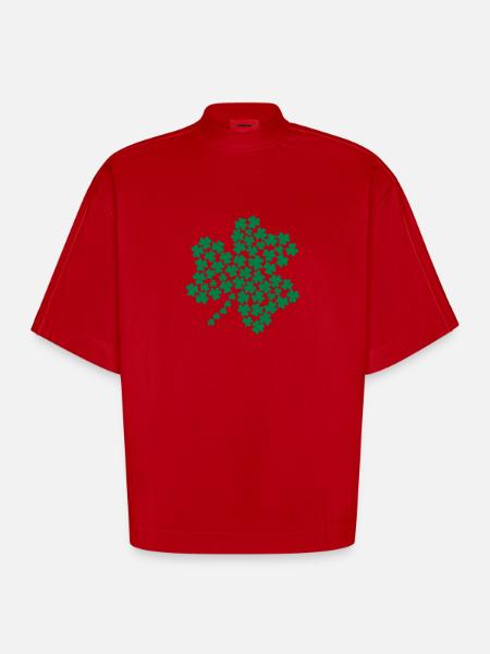 Shamrock - Heavyweight Oversized Organic Boxy T-Shirt Made in EU - red
