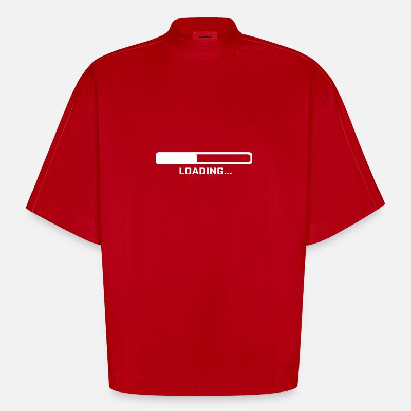 Loading Bar - Computer - Heavyweight Oversized Organic Boxy T-Shirt Made in EU - red