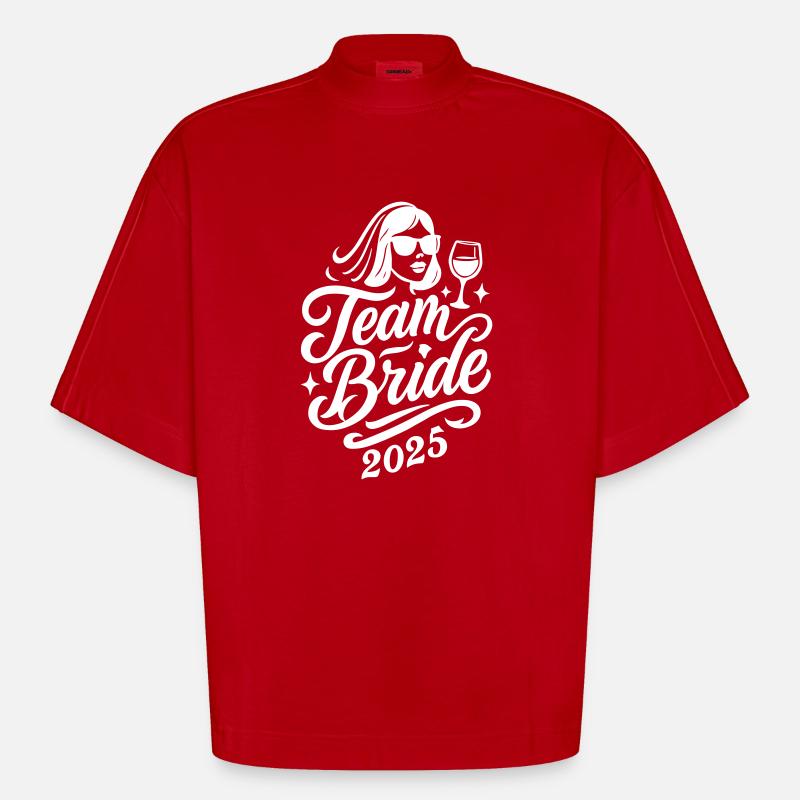 Team Braut 2025 - Heavyweight Oversized Organic Boxy T-Shirt Made in EU - Rot