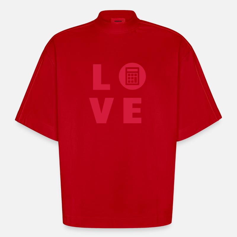 comptable / comptabilité / compter / chiffre - T-shirt bio épais oversize Boxy fabriqué en UE - rouge