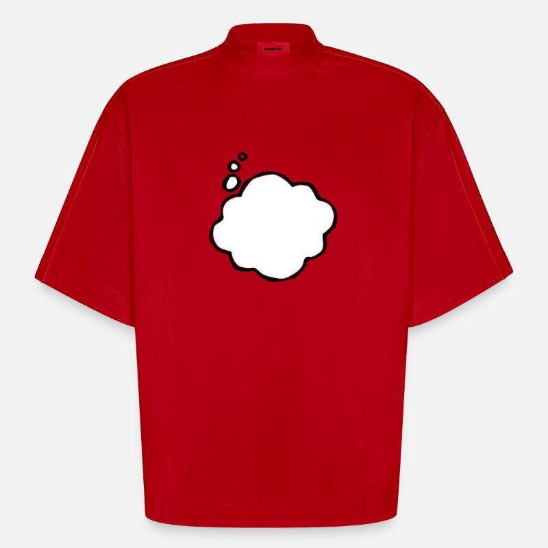 Thinking Bubble - Heavyweight Oversized Organic Boxy T-Shirt Made in EU - red