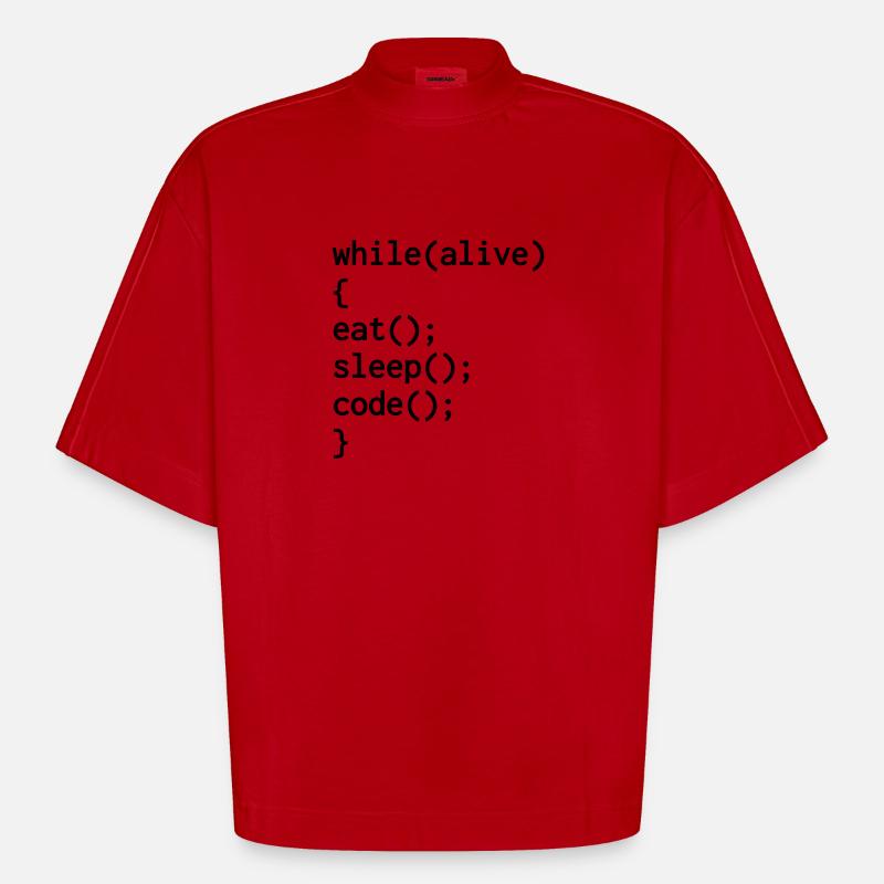 Entwickler / Informatiker / Programmierer / - Heavyweight Oversized Organic Boxy T-Shirt Made in EU - Rot