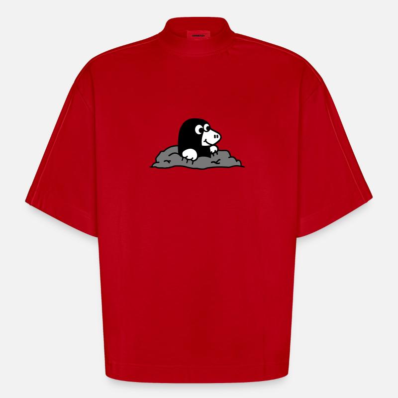 Maulwurf - Heavyweight Oversized Organic Boxy T-Shirt Made in EU - Rot
