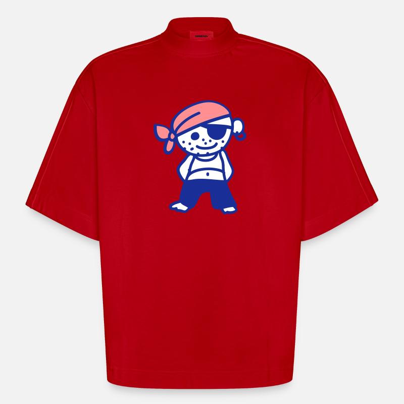 Pirate - T-shirt bio épais oversize Boxy fabriqué en UE - rouge