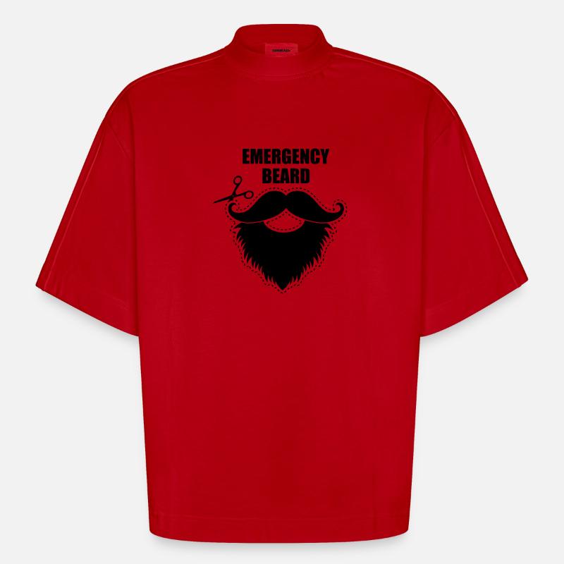 Schnurrbart Bart hipster - Heavyweight Oversized Organic Boxy T-Shirt Made in EU - Rot