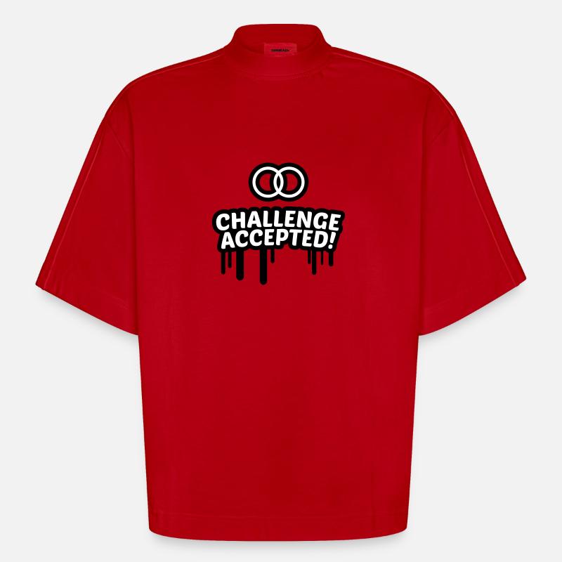 Hochzeit challenge accepted 2c - Heavyweight Oversized Organic Boxy T-Shirt Made in EU - Rot