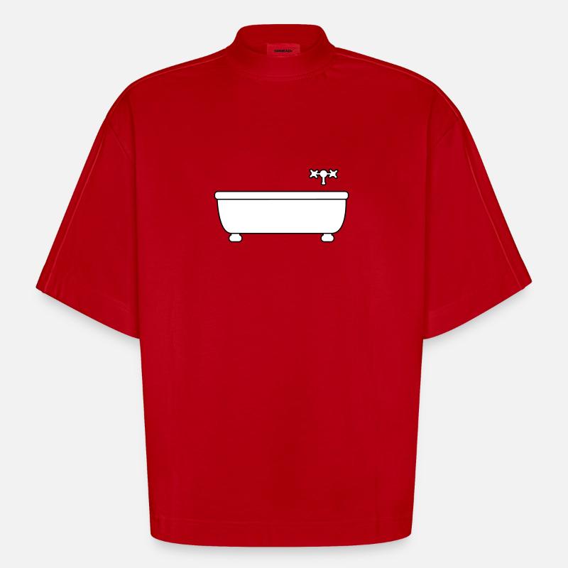 Bath - T-shirt bio épais oversize Boxy fabriqué en UE - rouge
