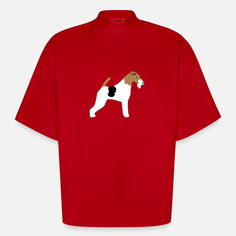 Fox terrier - T-shirt bio épais oversize Boxy fabriqué en UE - rouge