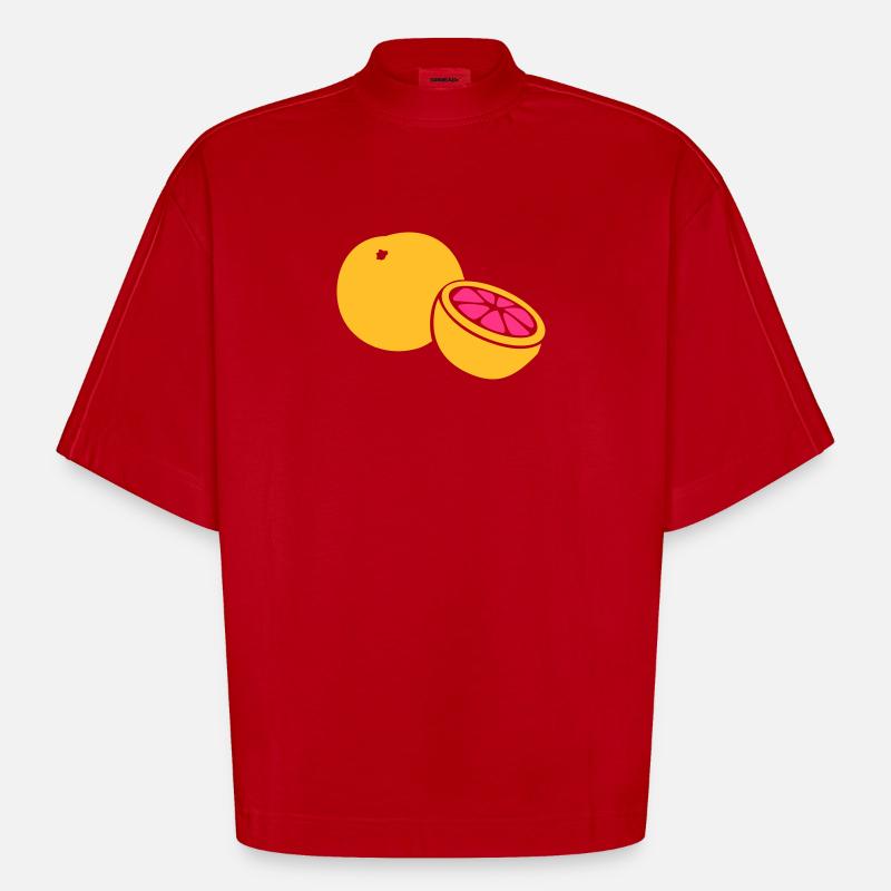 Grapefruit - T-shirt bio épais oversize Boxy fabriqué en UE - rouge
