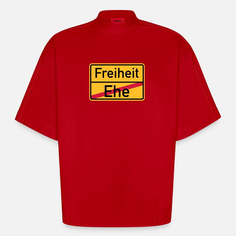 Scheidung - Heavyweight Oversized Organic Boxy T-Shirt Made in EU - Rot
