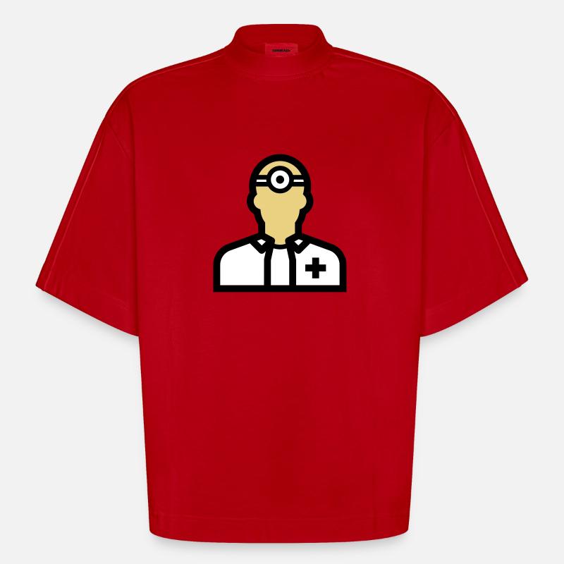 Pflegepersonal, Krankenpfleger, Pfleger, Arzt, - Heavyweight Oversized Organic Boxy T-Shirt Made in EU - Rot
