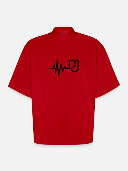 DJ - T-shirt bio épais oversize Boxy fabriqué en UE - rouge