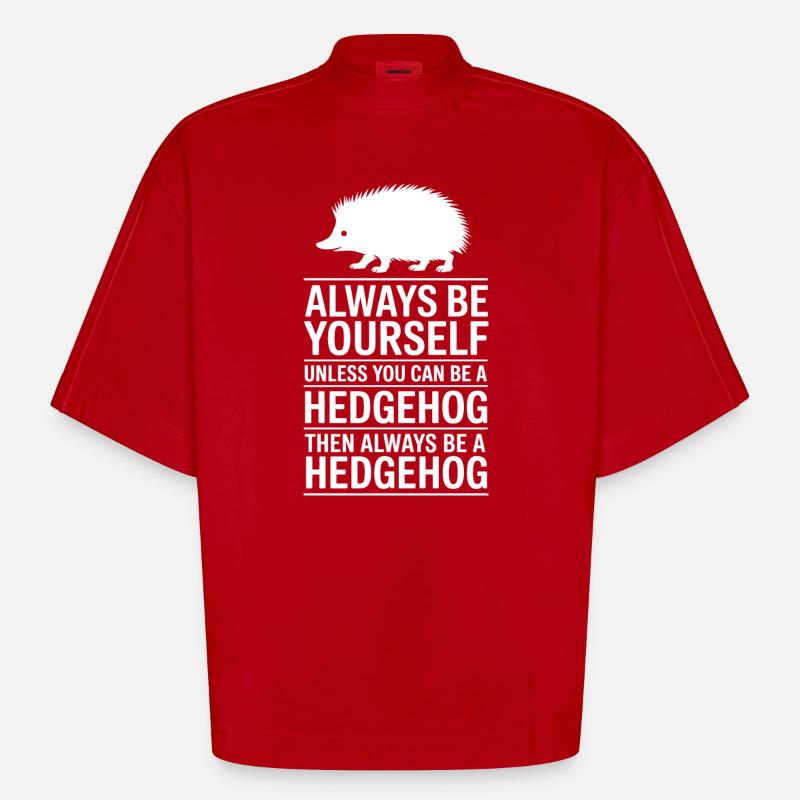 Igel Sprüche Lustiges Igel Geschenk - Heavyweight Oversized Organic Boxy T-Shirt Made in EU - Rot