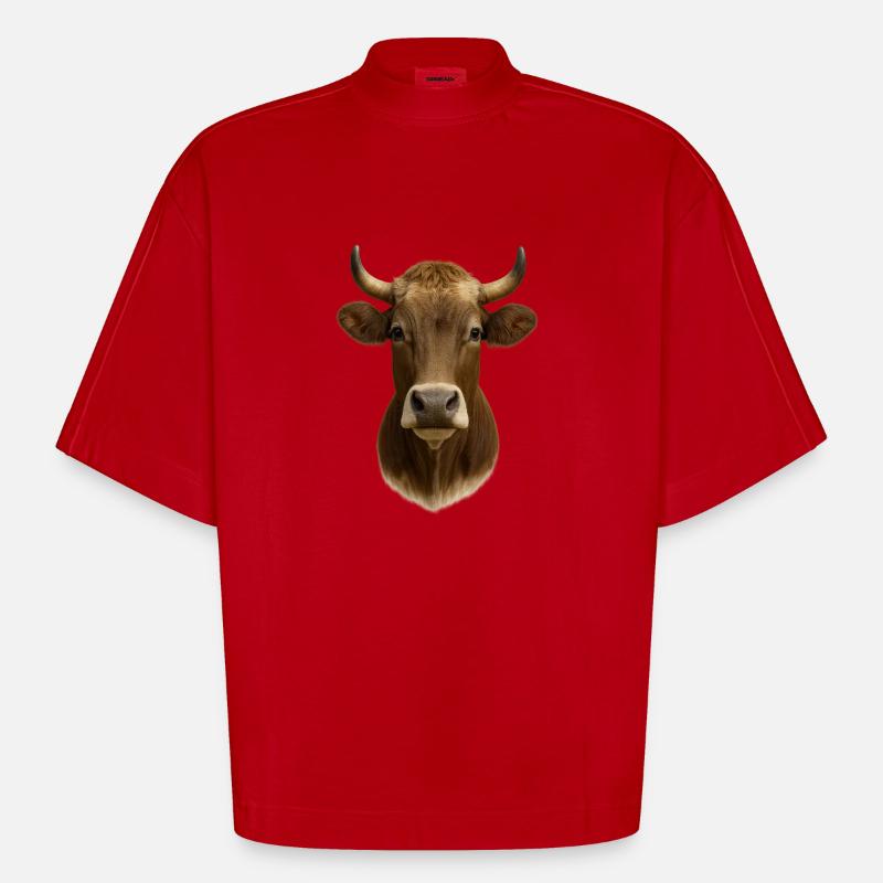 Die schonste Kuh - Heavyweight Oversized Organic Boxy T-Shirt Made in EU - Rot