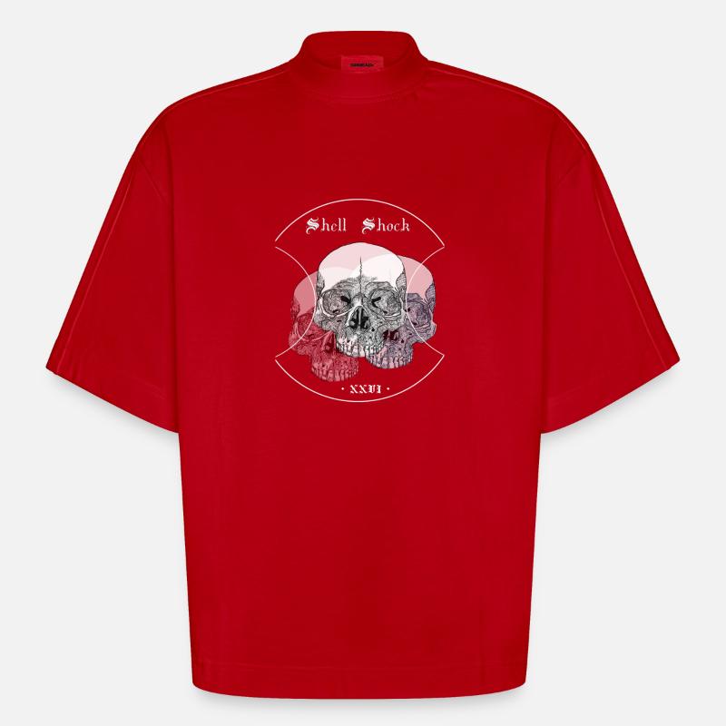 Shell Shock - T-shirt bio épais oversize Boxy fabriqué en UE - rouge