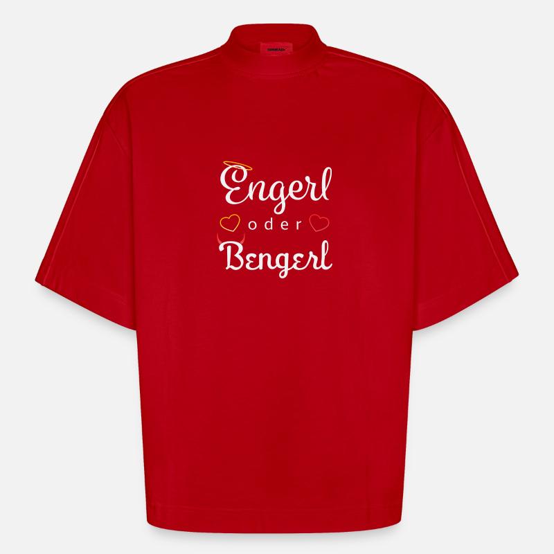 Engerl oder Bengerl - Heavyweight Oversized Organic Boxy T-Shirt Made in EU - Rot