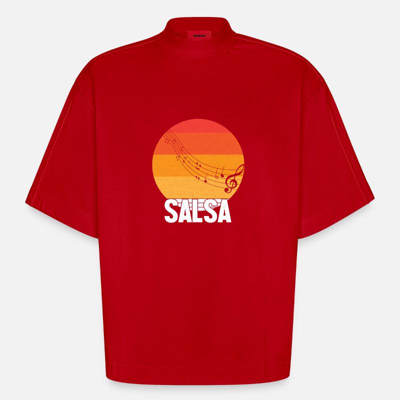 Danseuse de salsa Danseuse - T-shirt bio épais oversize Boxy fabriqué en UE - rouge