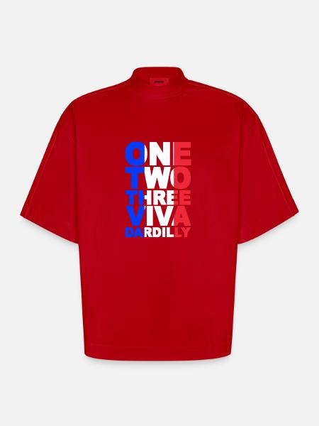 ONE TWO THREE VIVA DARDILLY - T-shirt bio épais oversize Boxy fabriqué en UE - rouge
