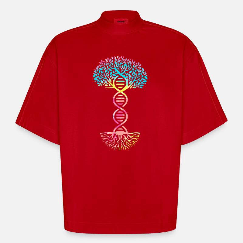 Molécule formule structurale - T-shirt bio épais oversize Boxy fabriqué en UE - rouge