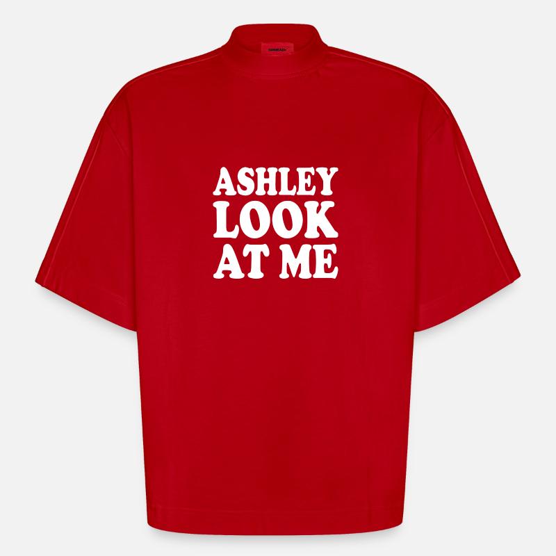 Ashley look at me - T-shirt bio épais oversize Boxy fabriqué en UE - rouge