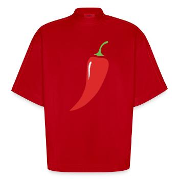Rote Chili Schote Gemüse - Heavyweight Oversized Organic Boxy T-Shirt Made in EU - Rot - Vorne