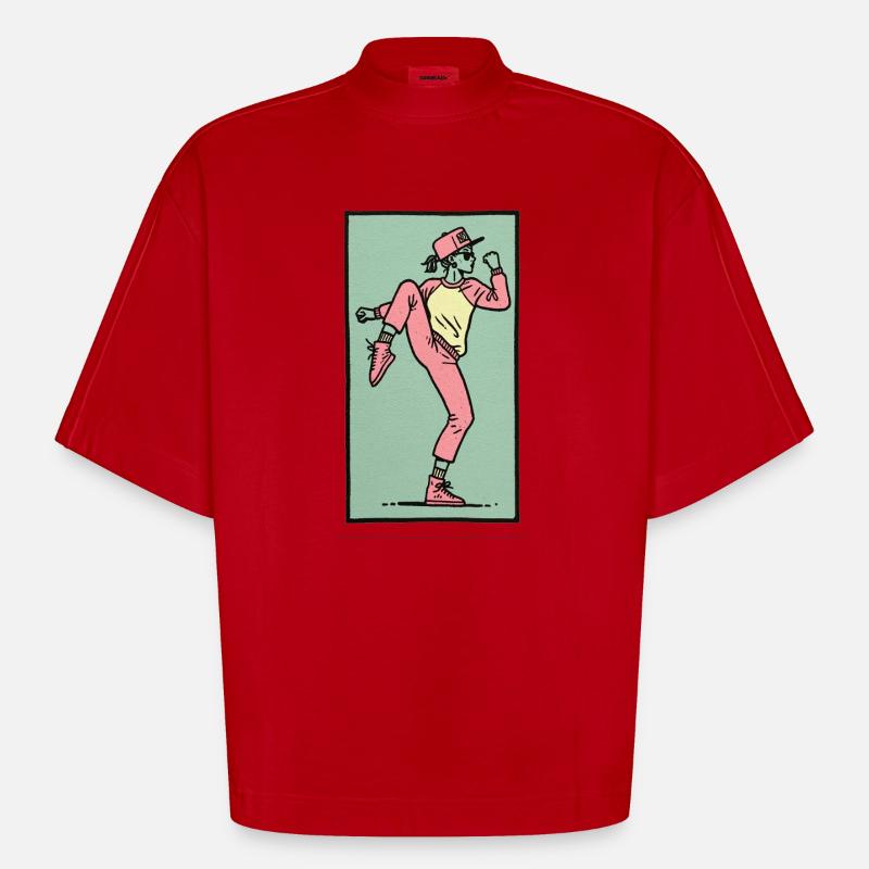 Danseuse #12 - T-shirt bio épais oversize Boxy fabriqué en UE - rouge