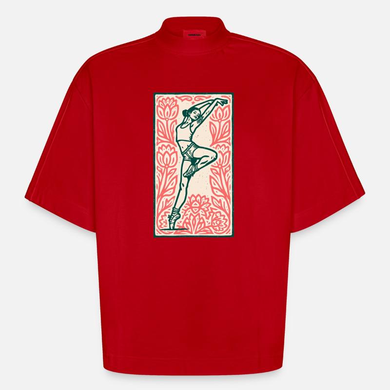 Danseuse #19 - T-shirt bio épais oversize Boxy fabriqué en UE - rouge
