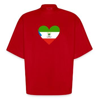 Guinée équatoriale Cœur - T-shirt bio épais oversize Boxy fabriqué en UE - rouge - Devant