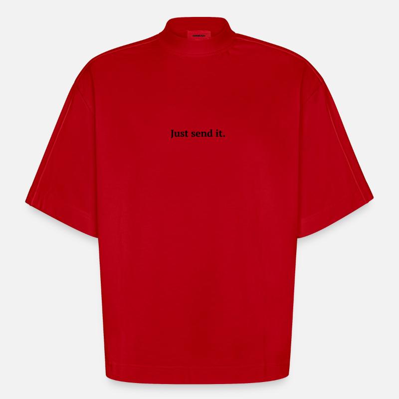 Envoyez-le. - T-shirt bio épais oversize Boxy fabriqué en UE - rouge