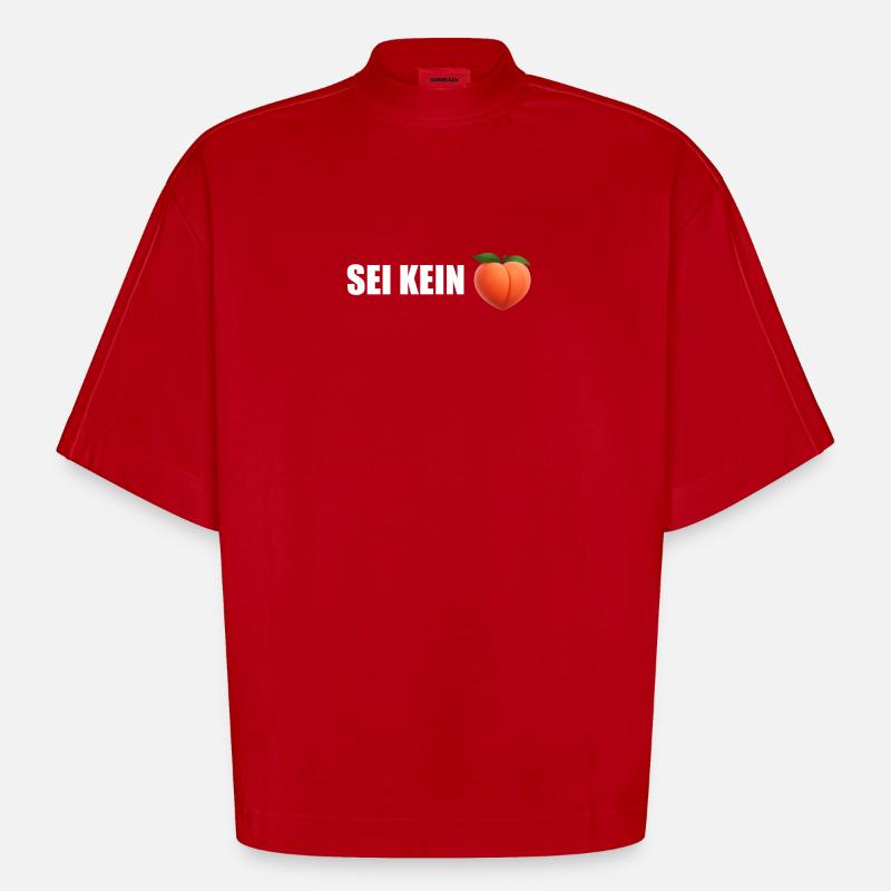 Sei Kein Peach - Heavyweight Oversized Organic Boxy T-Shirt Made in EU - Rot