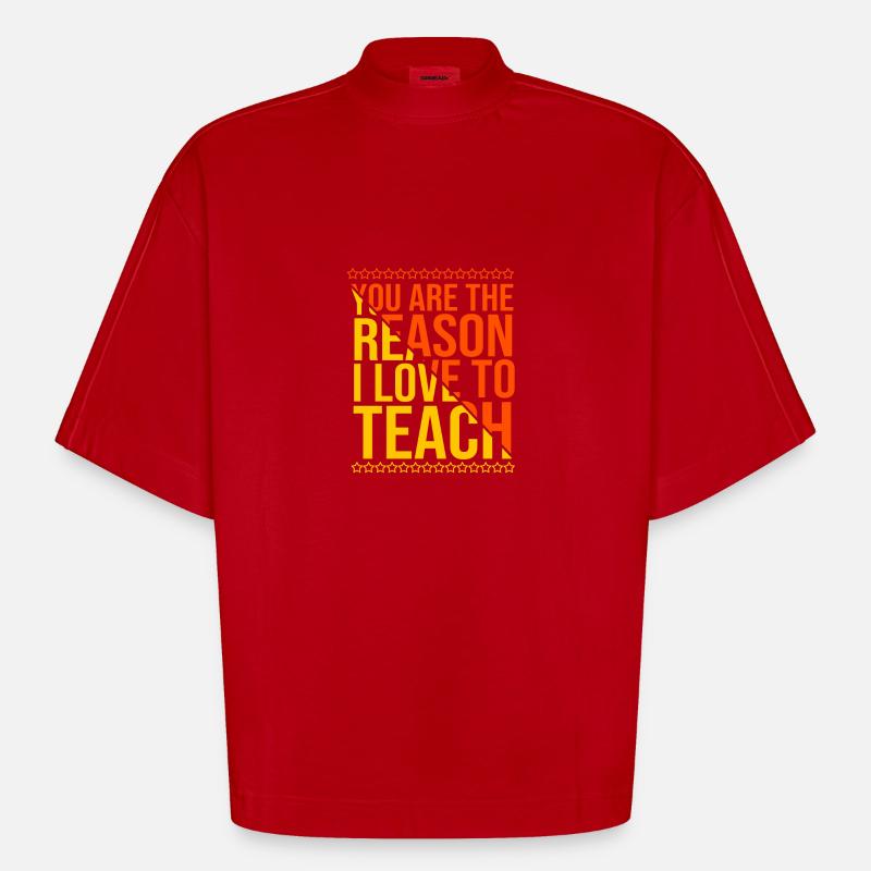 Lehrer der Mittelstufe - Heavyweight Oversized Organic Boxy T-Shirt Made in EU - Rot