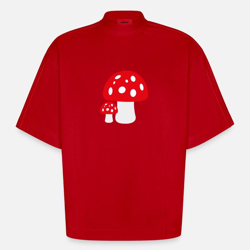 Toadstool - Heavyweight Oversized Organic Boxy T-Shirt Made in EU - red