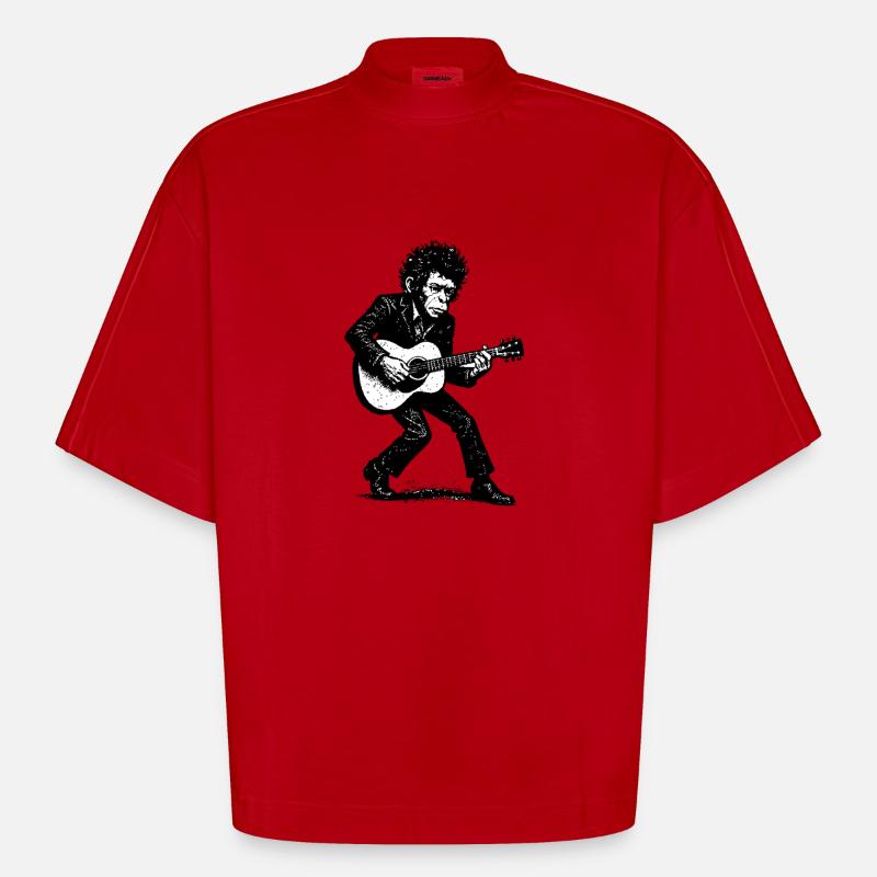 Singer Songwriter | The Monkey Dancer - Heavyweight Oversized Organic Boxy T-Shirt Made in EU - red