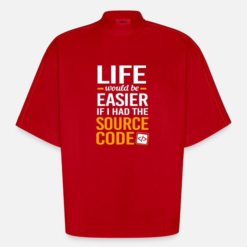 Cyber programmeur cybersécurité Hacker - T-shirt bio épais oversize Boxy fabriqué en UE - rouge