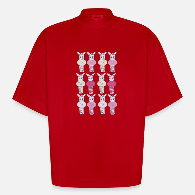 zebra muster pink - Heavyweight Oversized Organic Boxy T-Shirt Made in EU - Rot