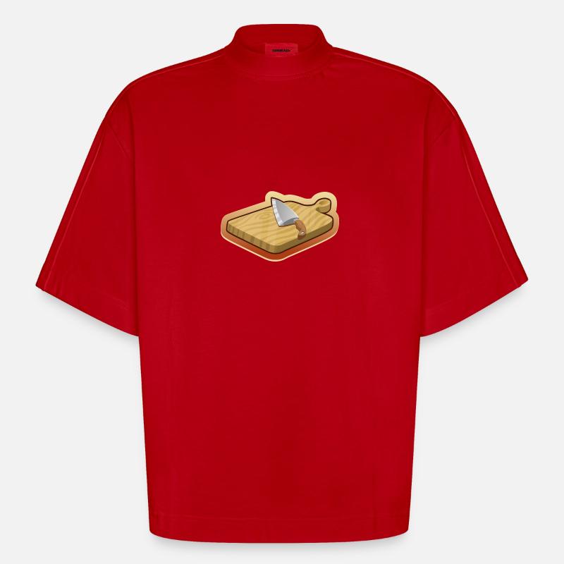 Planche à découper - T-shirt bio épais oversize Boxy fabriqué en UE - rouge