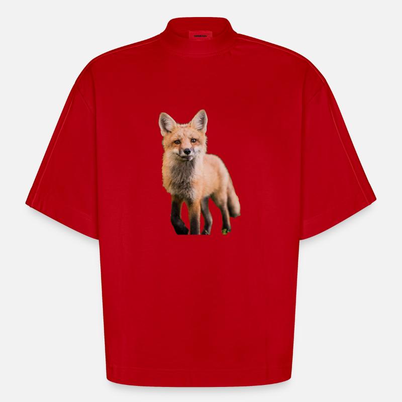 Fuchs - Heavyweight Oversized Organic Boxy T-Shirt Made in EU - Rot
